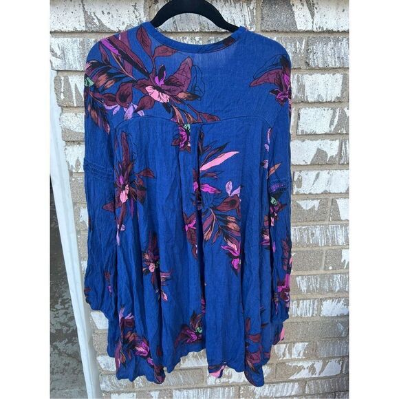 Free People Tunic Long Sleeve Floral Top Woman’s Size Small - Picture 10 of 13